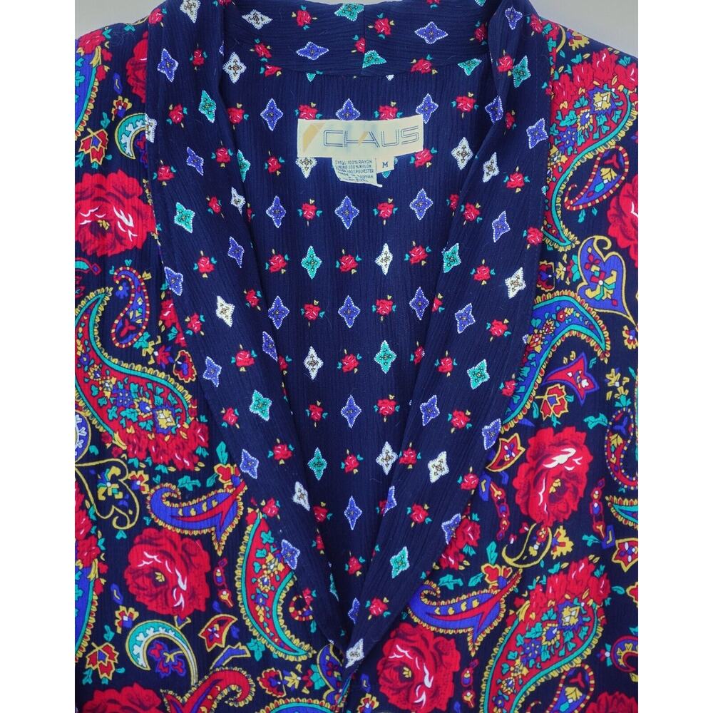 Vtg Chaus Bolero Jacket Crop Multicolor Paisley Boho Indie 90s Retro Women's M - Picture 3 of 10